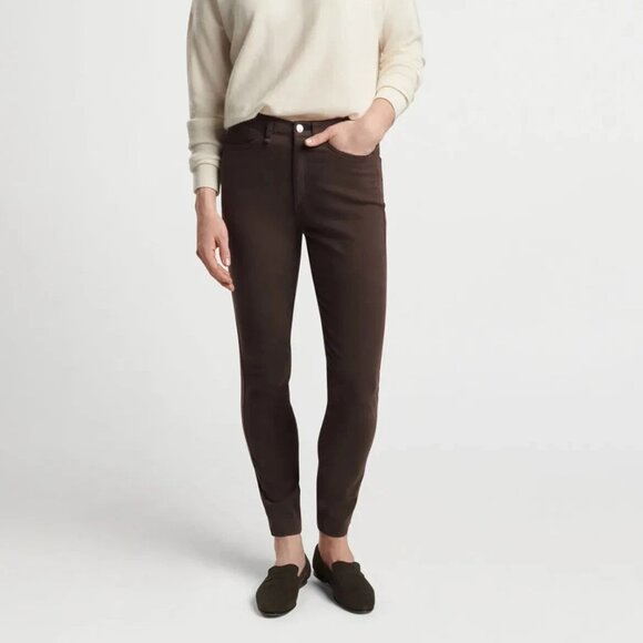 Peter Millar‎ Golf Karlie Stretch Sateen Pants Women’s Size 4 Espresso Brown NEW - Picture 1 of 10